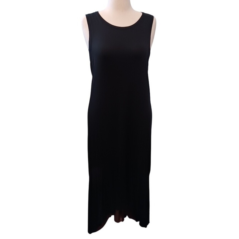 Sleeveless Maxi Dress Minimalist Black Long Tank‎ Dress